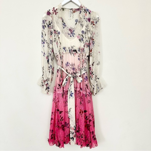 Anthropologie Dip-Dyed Floral Dress - Picture 5 of 16